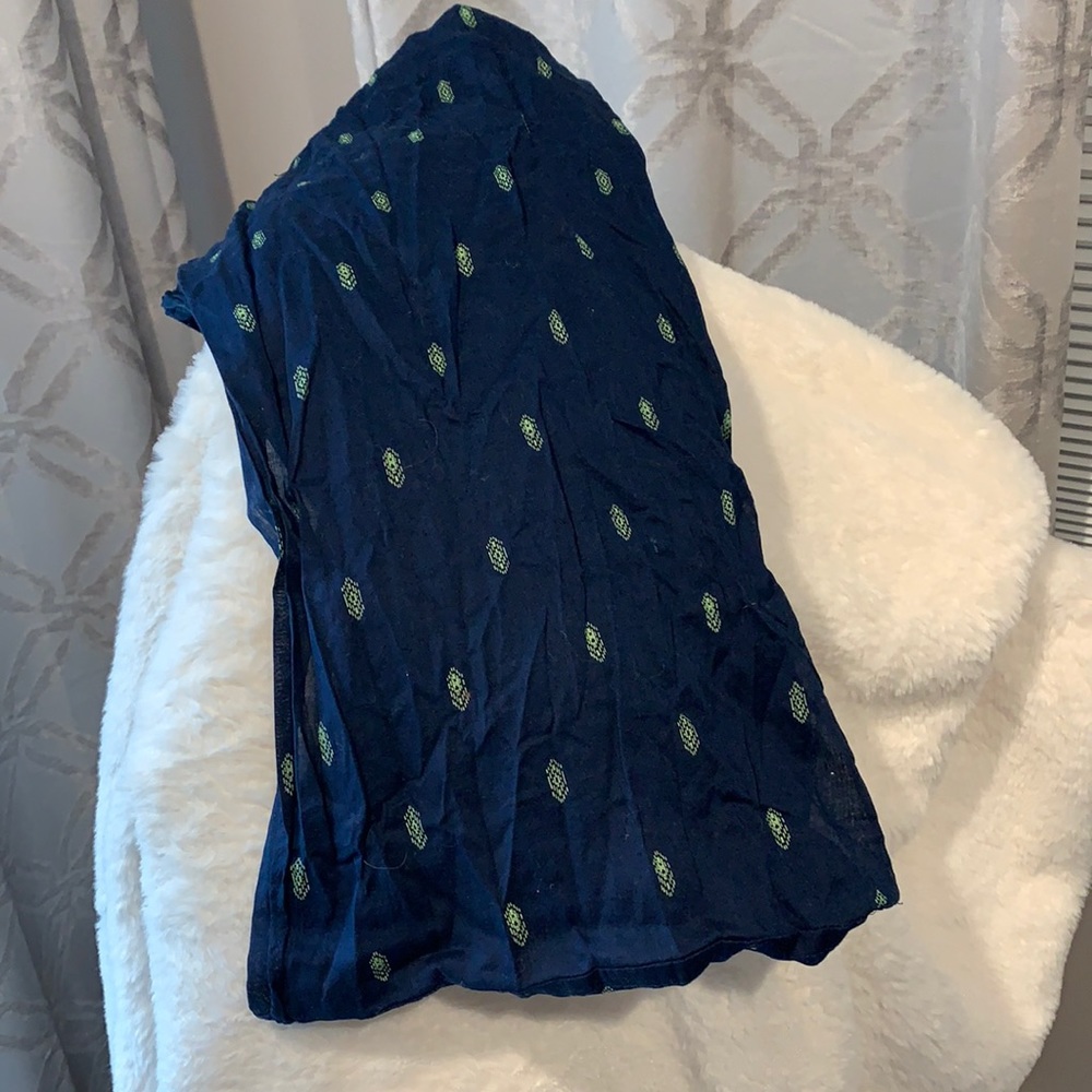 Navy/Green Infinity Scarf - Picture 2 of 3